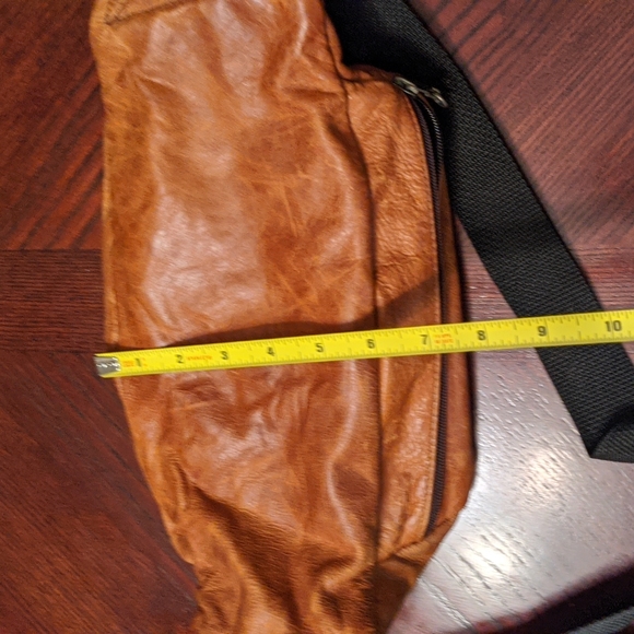 Carroll Leather & Suede Belt Bag in Cognac Color w/Black Unisex - Picture 15 of 16